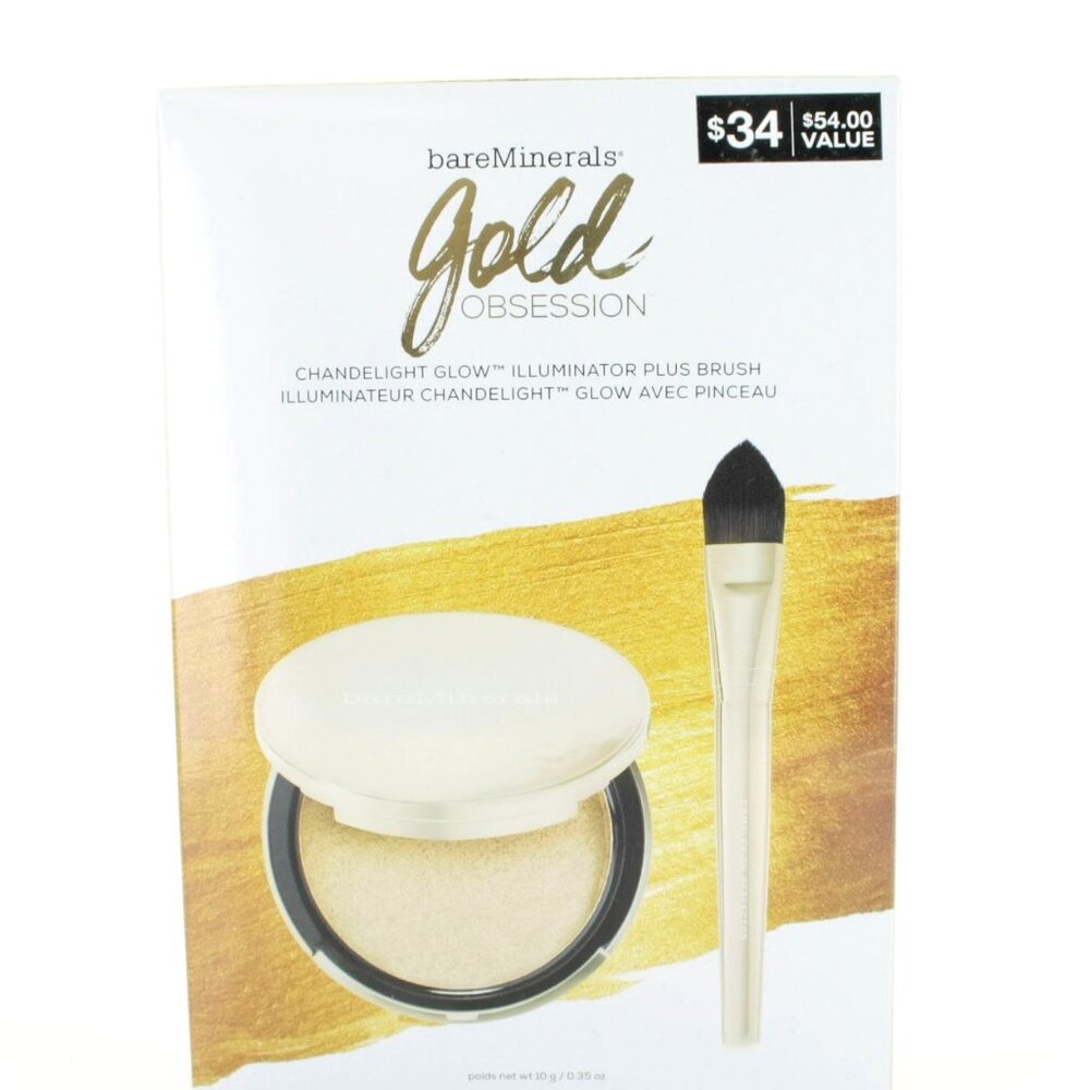 BARE MINERALS Gold Obsession Chandelight Glow Illuminator and Brush Set